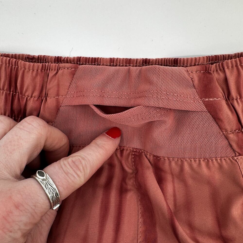 Nike One Dri-FIT High-Waisted 3" Brief-Lined Printed Shorts Canyon Pink Sz Large - Picture 6 of 13